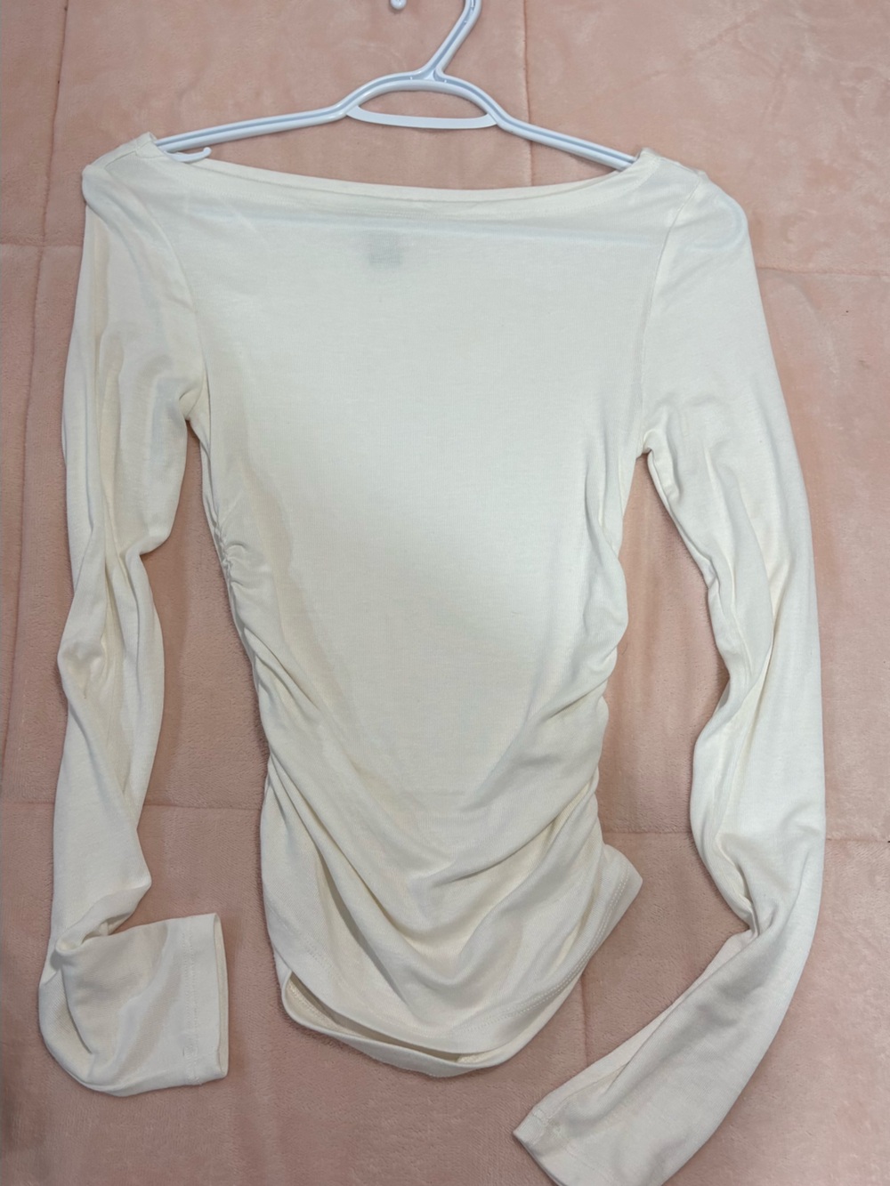 Streetwear Society Cream Boatneck Long Sleeve Top